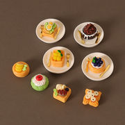 模型    撮影道具  モデル   ミニチュア   インテリア置物    デコレーション   ケーキ   お皿  8色