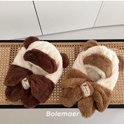 秋冬新作  韓国風 子供用 子供帽子 キャップ     裹起毛    ハット  保温4色