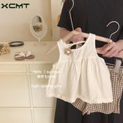 夏人気 韓国風子供服  キッズ   トップス  チョッキ+ズボン  セットアップ