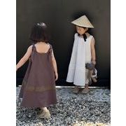 ins夏人気   韓国風子供服  キッズ  ベビー服   女の子  袖無し   ワンピース   カジュアル   2色