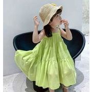 ins夏人気   韓国風子供服  キッズ   ワンピース  袖なし  ファッション  3色
