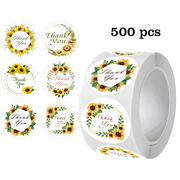 サンキューシール　ひまわり　ロールシール　ありがとうシール  ステッカー　1点500シート　封印シール