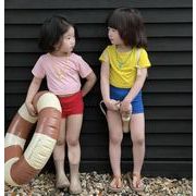 夏人気 韓国風子供服  キッズ 水着  水泳    砂浜  ハワイ Tシャツ+ ショートパンツ  2点セット  2色