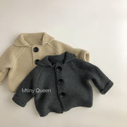 ins人気  韓国風子供服  キッズ服   長袖    トップス   無地　襟付き   ニットセーター    2色
