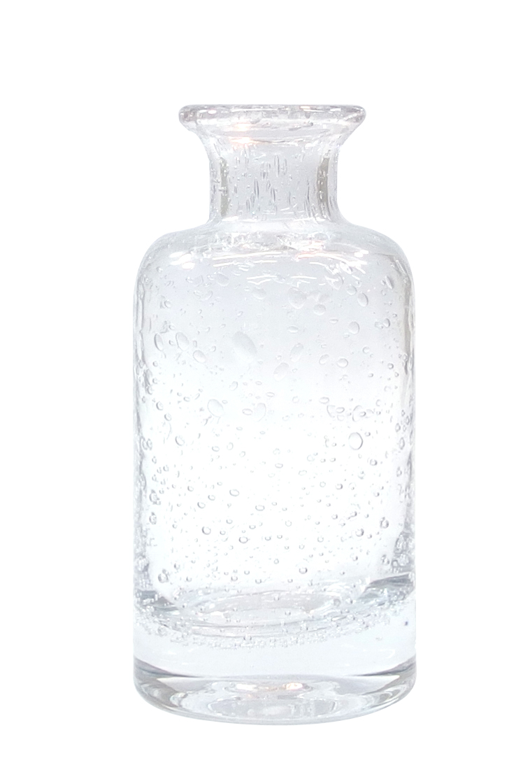 KST：手吹きバブルガラスフラワーベース ボトル