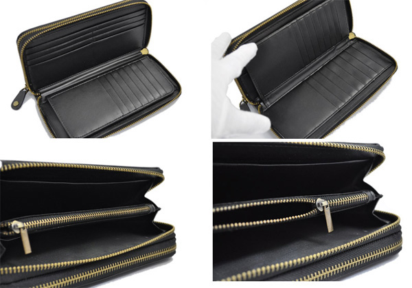 シープスキン（羊革）ダブルファスナー長財布□BZET-002□人気のW