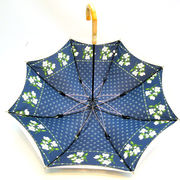 【晴雨兼用】【長傘】UVカット率99％ラッセルレース二重張り花柄晴雨兼用サクラ骨手開き傘