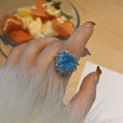 指輪女ハート形サファイアダイヤモンドリング個性的なハートニッチリング