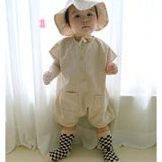 夏新作 乳幼児 半袖 ゆとりが 韓国版 洋風 2色 帽子 連体服 男女兼用 ロンパース  子供服