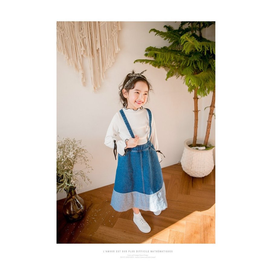 韓国子供服  女の子  洋服 可愛い    デニムワンピース  キッズ 子ども服  キャミワンピ