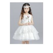 子韓国子供服 女の子 ワンピースドレス チュールワンピース リボンレベル  ワンピース