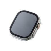 エレコム Apple Watch 49mm用フルカバーケース プレミアムゴリラガラス セラ