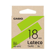 【5個セット】 カシオ計算機 Lateco 詰め替え用テープ 18mm 黄緑テープ 黒文字