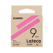 【5個セット】 カシオ計算機 Lateco 詰め替え用テープ 9mm ピンクテープ 黒文字