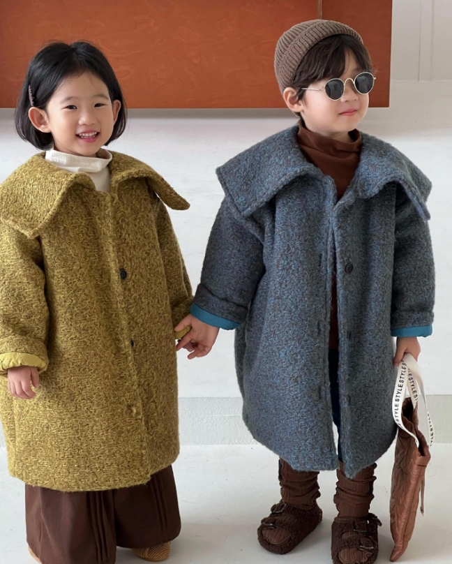 冬新作  韓国子供服    ベビー    キッズ服  トップス    コート トレンチコート   長袖   2色
