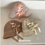 韓国風 子供帽  麦わら帽子可愛い キャップ  日除け帽子ハワイ 帽子ベビー  ハット 3色