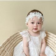 韓国風   子供用品  赤ちゃん   ヘアアクセサリー  花柄  髪飾り   レース    ヘアバンド  3色