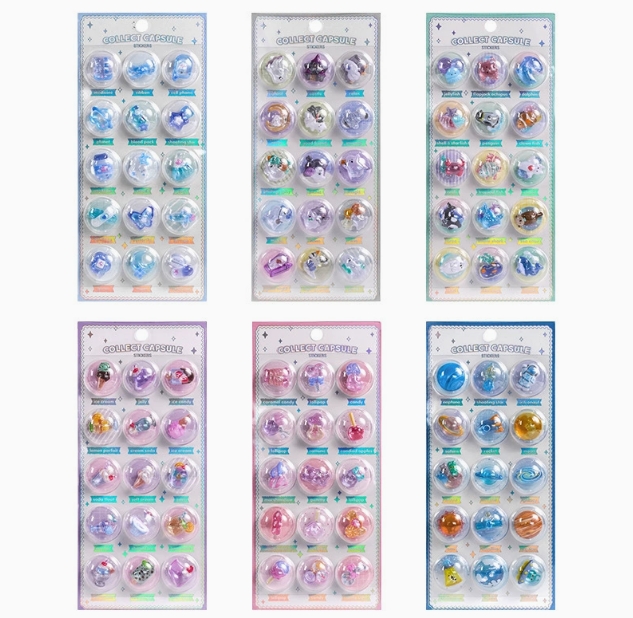 カプセル  立体シール 3Dステッカー シール 装飾品立体ステッカーぷっくりシール ぷくぷくシール