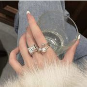 パール付き  韓国風  アクセサリー リング  指輪   レディース  開口指輪  ファッション小物