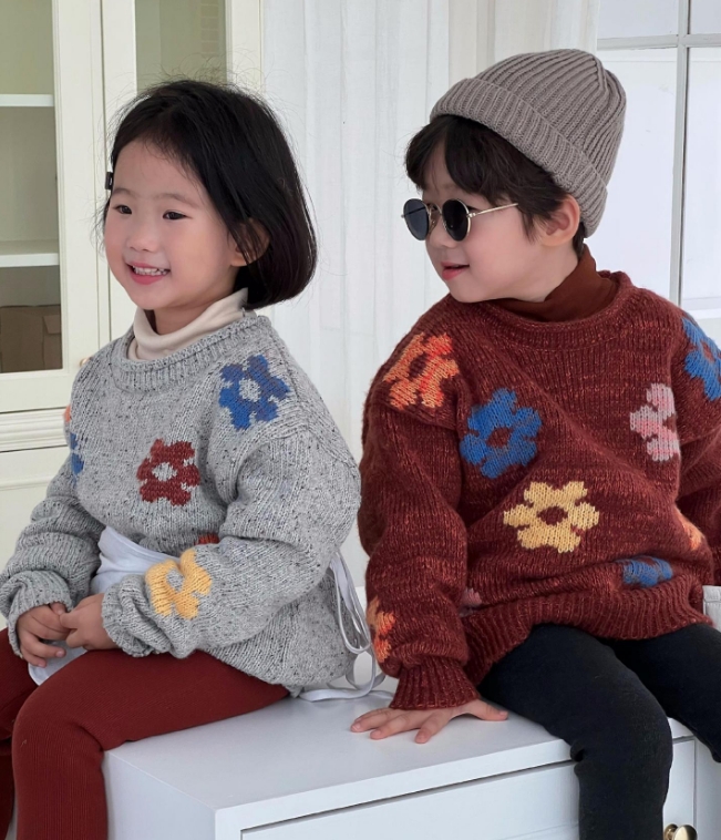 冬新作  韓国子供服    ベビー    キッズ服  ニット  セーター  トップス  男女兼用  可愛い  2色