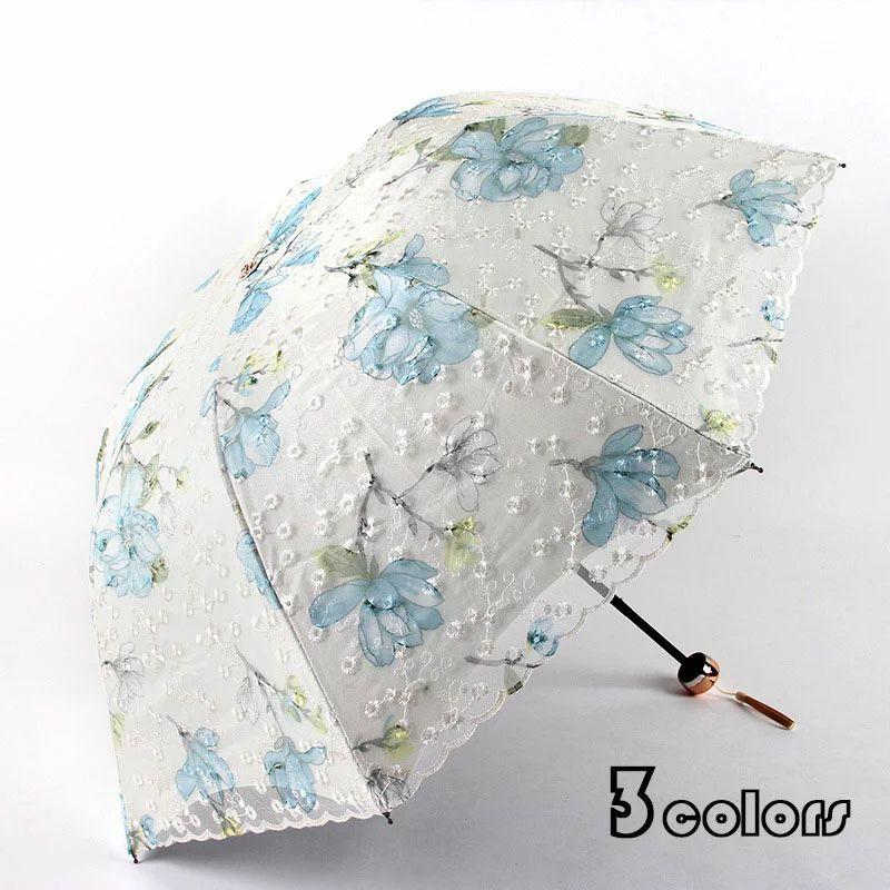 2023新品 折りたたみ傘 レディース 日傘 雨傘 花柄 晴雨兼用傘 折り畳み 折りたたみ傘 刺繍