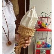 韓国風 トートバッグ ins ショルダーバッグ 籐編み アイスクリームバッグ