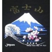 FJK 日本のTシャツ お土産 Tシャツ 富士山 黒 LLサイズ BA-14-LL