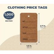 包装資材★クラフトタグ　ラベルカード　ハトロン紙　DIY吊札　約1000p