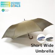 日本政府　推奨商品　傘のお悩み解決！ショートワイド傘　紳士　ドット　雨晴兼用傘