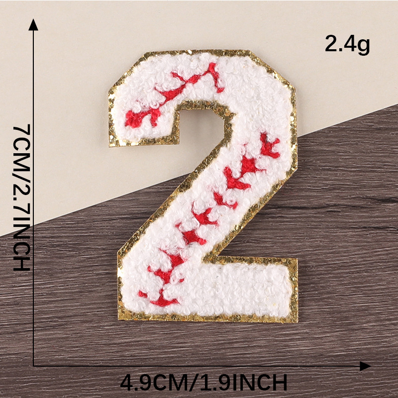 数字 野球ボール風 ベースボール 刺繍ワッペン アイロンワッペン 数字 野球ボール風 ベースボール 刺繍ワッペン アイロンワッペン
