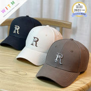 R字 野球帽 キャップ UV対策 ベースボールキャップ 男女兼用 サイズ調節可能
