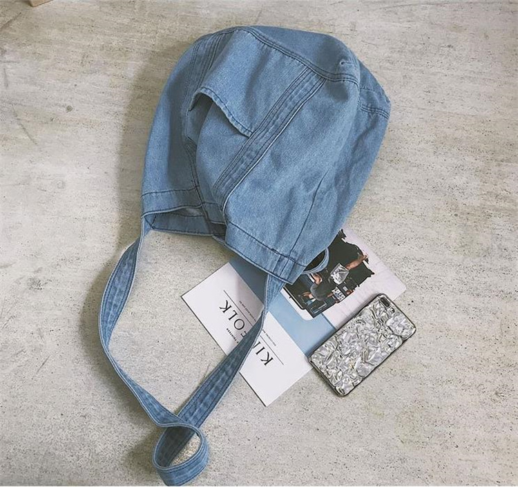 予約商品  デニムバッグ 2023新品 個性 大容量 片肩 買い物袋 斜めがけバッグ 文芸 布袋バッグ