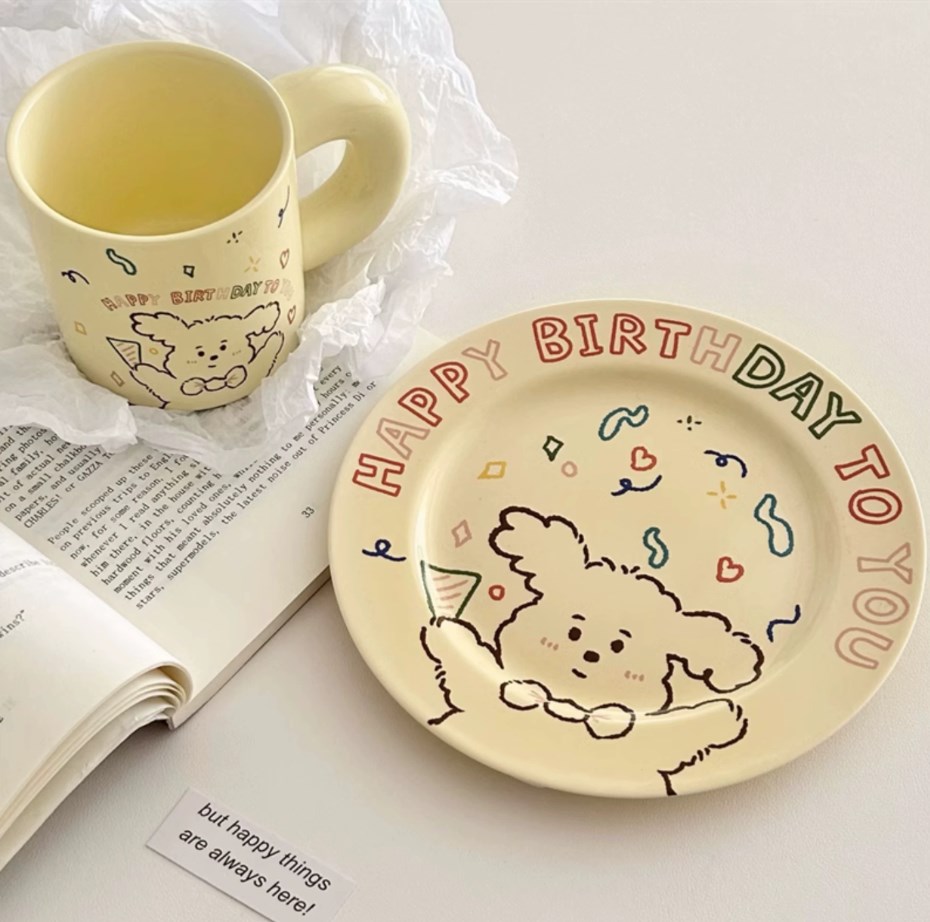 飾り盤    撮影道具   ins   誕生日プレゼント   かわいい   陶器皿   マグカップ