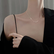 925シルバー幾何線ネックレス女性高級デザイン感シンプルチェーン気質個性新型軽贅沢