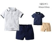 子ども服 夏 男の子 幼児 セットアップ 紳士 記念日 イベント 誕生日 Tシャツ+ショーツ 2点