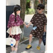 人気新品  トップス＋ズボン  2点セット  韓国風子供服  キッズ服  2色