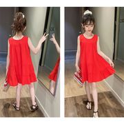 子供服 ワンピース ピンク 160 韓国子ども服 キッズ 女の子 春夏 ノースリーブ フレア 子供ドレス