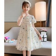 子供服 ワンピース ピンク 160 韓国子ども服 キッズ 女の子 夏 半袖 レースワンピース