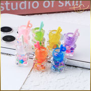 【7色】熊型コップ ストロー ドリンク デコパーツ DIYパーツ 手芸 アクセサリー ドールハウス ハンドメイド