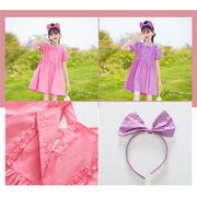 子供服 ワンピース ピンク 160 韓国子ども服 キッズ 女の子 夏服 半袖ワンピース フレア 子供