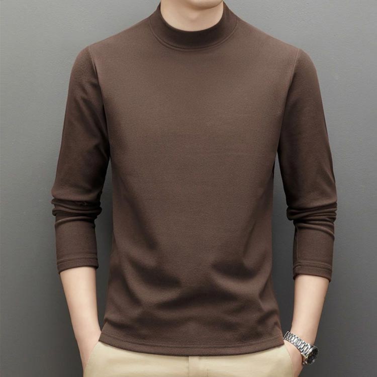 ハイネック 長袖Tシャツ メンズ 春 秋 冬 両面起毛 インナー