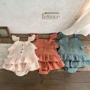 女の子スーツ   韓国子供服    キッズ服    タンクトップ +ズボン    2点セット