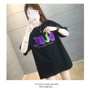 【予約220133】大きいサイズ春夏新作 韓国 レディース ファッション  Tシャツ ワンピースLL-4L刺繍