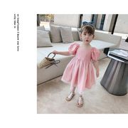 子供服 ワンピース ピンク キッズ 女の子 春夏 半袖ワンピース チュール 韓国子ども服