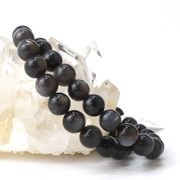 ブレス　ブラックサンムーンストーン　丸　約9mm　タンザニア産　癒し　浄化　健康　天然石