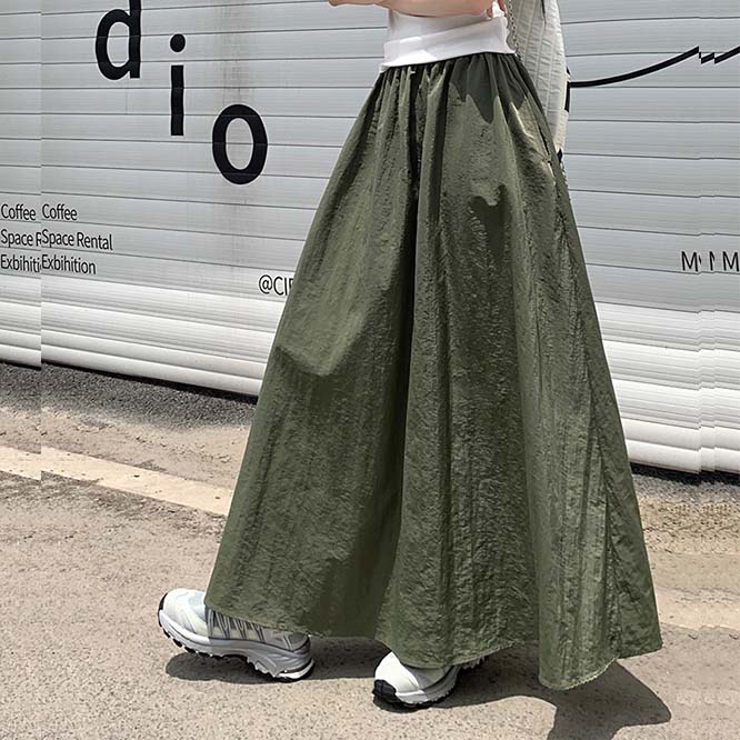 【2023秋新作】韓国風レディース服　夏　着痩せ　カジュアル　オシャレ　ロングスカート