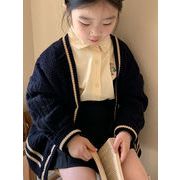 ★Girls★　子供カーディガン+シャツ＋スカート　セットアップ　秋　80~140cm 　韓国キッズファッション