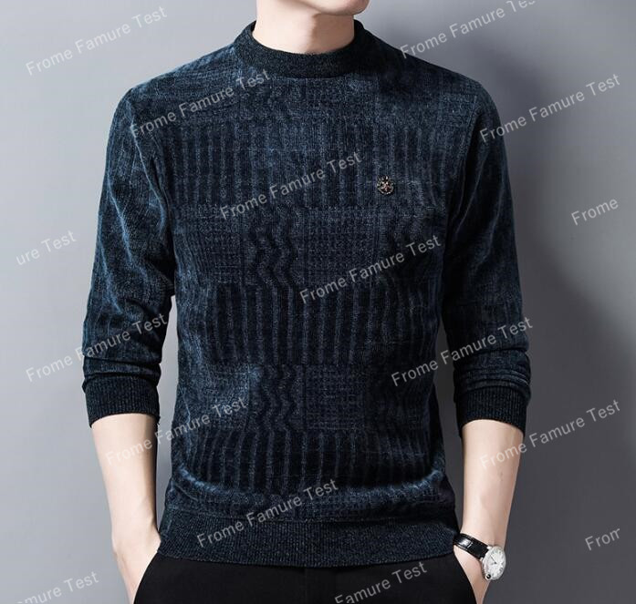 新しいデザイン、紳士服のセーター、プルオーバー、秋冬の新しい男韓国スタイル裏毛付き