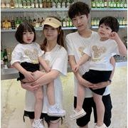 韓国風親子ファミリーウェア、半袖Tシャツ、大人気  、ファッション親子ウェア、夏の新しい★80-140