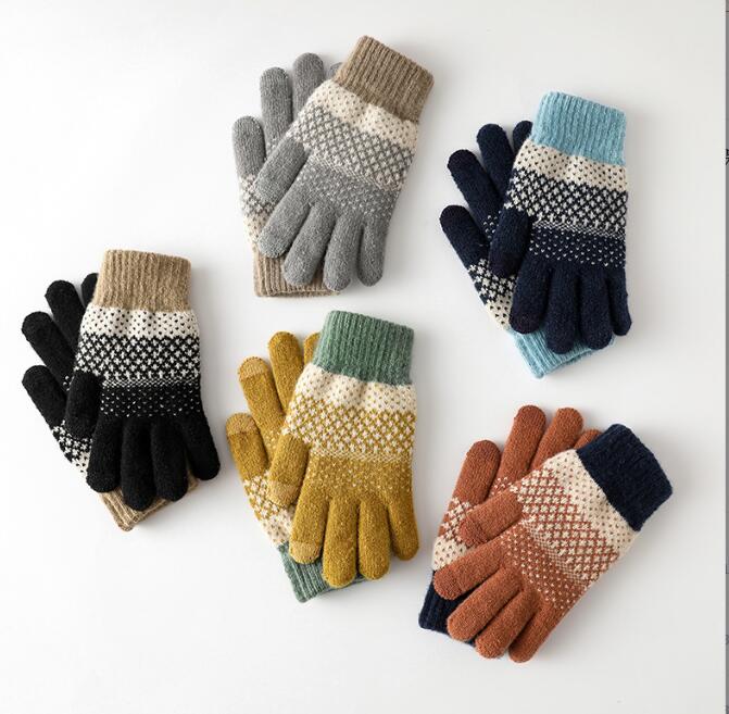 男と女の手袋、ハンドウォーマー、ニット手袋、ハンドグローブ、防寒、秋と冬， 手袋